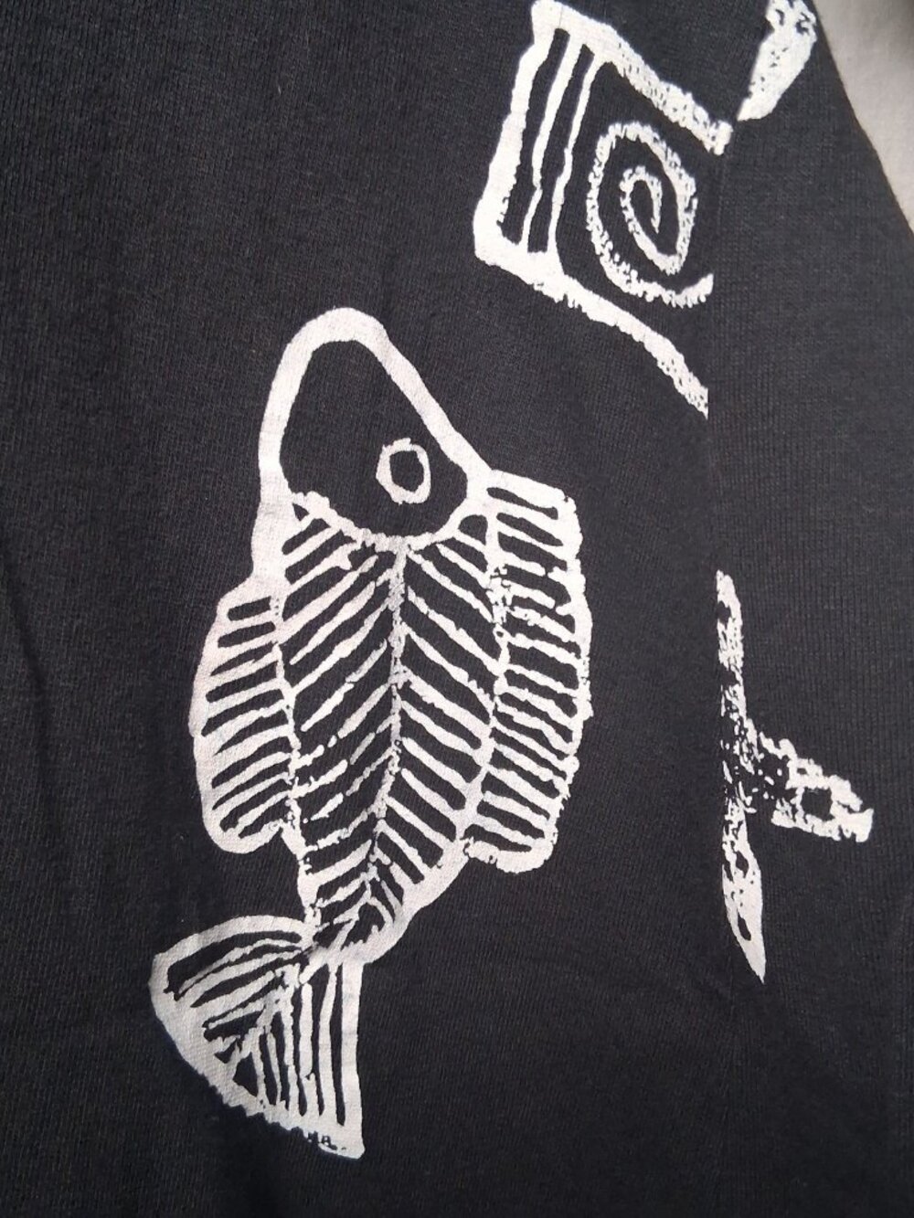 Kisses And Hugs Dress XL Black Knit Cotton Black Fish Beach Vacation Coastal - Picture 10 of 12